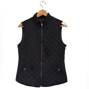RELATIVITY Outerwear Women’s Quilted Black Zipper Vest Size Small